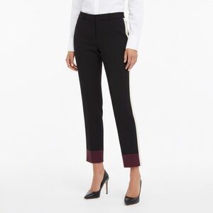 Aritzia Wilfred Alara Color Block Trouser Pants Black Burgundy Crepe Womens 4